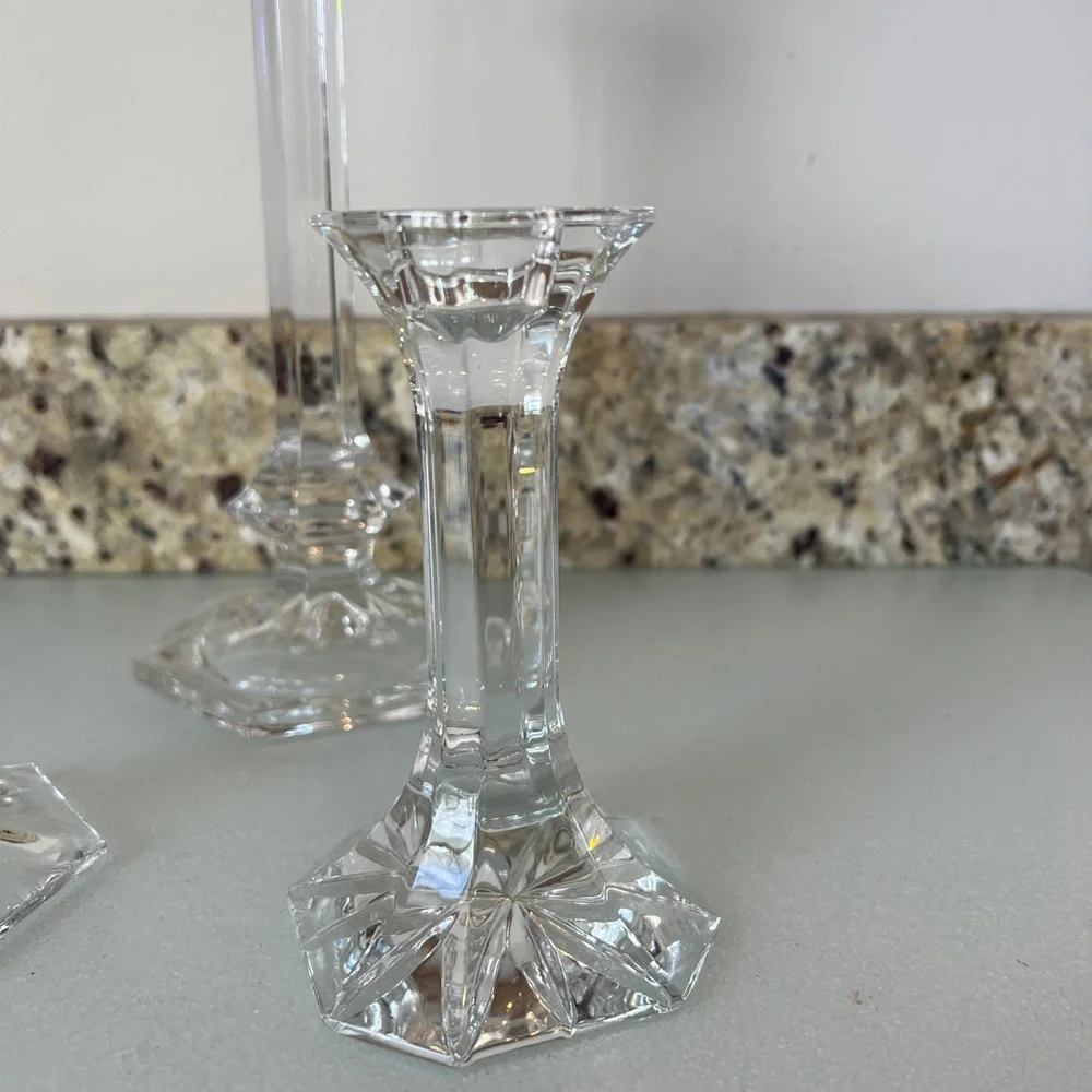 3 Mix and Match Crystal Candlestick Holders